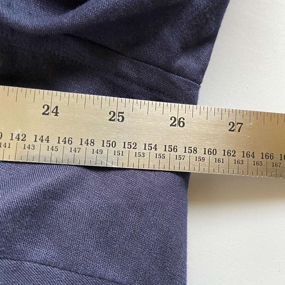 Lauren Ralph Lauren 100% Linen Shirt Navy Blue Sz 2X XXL Polka Dot Collar READ - Picture 8 of 12